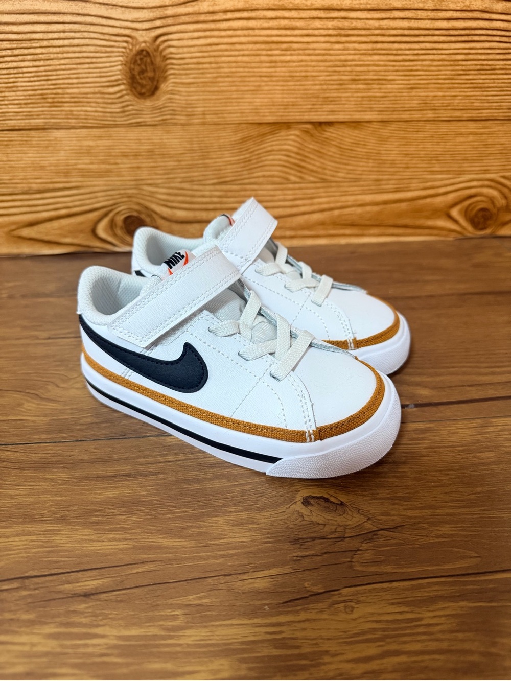 Nike Toddler Court Legacy Sneaker Shoes Size 8C White Brown Black